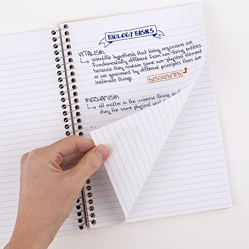 Five Star Spiral Notebook, 2 Subject, College Ruled Paper, 6" x 9-1/2", 80 Sheets, Fights Ink Bleed, Water Resistant Cover, Black (840029AA2-ECM), (Pack of 12) - color: Black, size: Pack of 12