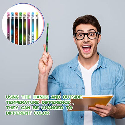 Epakh 100 Pcs Inspirational Pencils Color Changing Pencils Bulk with Eraser HB Wooden Pens Gift for Kids Back to School Gift for Classroom, Student Reward(Black,Classic Style) - color: Black