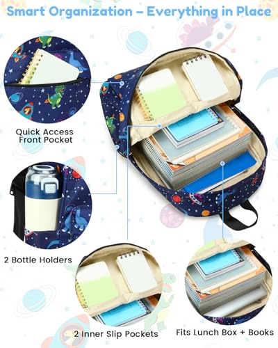 CAMTOP Backpack for Kids, Boys Girls Preschool Backpacks with Lunch Box Toddler Kindergarten School Bookbag Set (Blue Dinosaur 10) - color: Blue Dinosaur 10