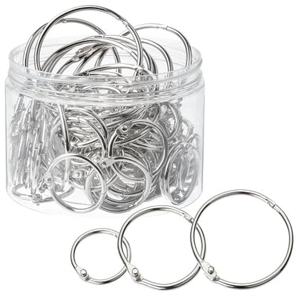 Mr. Pen- Loose Leaf Binder Ring, 100 Pack, 3 Sizes (1", 1.5", 2") | Metal Loose Leaf Binder Book Rings Bulk for Books and Index Cards, Scrapbook, Keychains, School, Home, Office, Silver - color: Silver, size: 1", 1.5", 2", 100 Pack