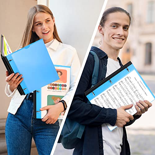 WOT I 1-Pack Telescoping 3 Ring Binder Notebook - Customizable Cover, 5 Dividers & Pocket Folder in One Slim Organizer (60 Sheets Included), Blue - color: Blue, size: 1 Pack