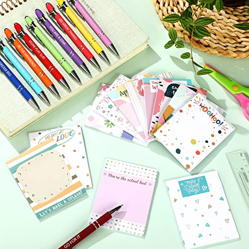 Geyee 24 Pcs Back to School Teacher Gifts Stylish Sticky Notes with Funny Pens 3 x 4 Inch Employee Appreciation Gifts for Coworkers Teacher Employee Office Staff Work Team Appreciation Gift - style: Stylish