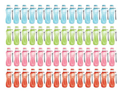 MILTON Sports Water Bottle Kids Reusable Leak-proof 25 oz 56 Set Plastic Wide Mouth Large Big Drink Bottle BPA & Leak Free With Handle Strap Carrier For Cycling Camping Hiking Gym Yoga - color: Bright 56 pack