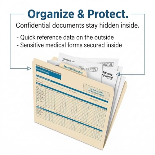 ComplyRight Benefits/Insurance Folder, Landscape, Pack of 25 | 9-1/2" x 11-3/4", Document Filing Folder for Businesses, HR Employee Management Documentation Office Supplies - style: Benefits/Insurance