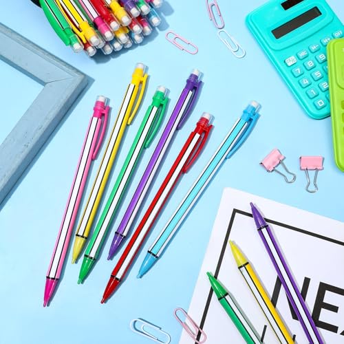 Colarr 300 Pieces Mechanical Pencils 0.7 mm with Eraser Pastel Art Pencils for Kid School Students Artist Writing Drawing for School Student Writing Drawing Sketching