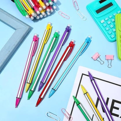 Colarr 300 Pieces Mechanical Pencils 0.7 mm with Eraser Pastel Art Pencils for Kid School Students Artist Writing Drawing for School Student Writing Drawing Sketching