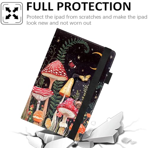 Universal 10 10.1 Inch Android Tablet Case,Slim Folding Stand Cover for All 9"-10.5" Touchscreen Tablet Case with Stylus Pen Holder,Mushroom - color: Mushroom