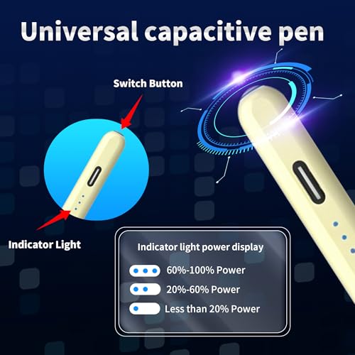 Stylus Pen Android for Samsung Galaxy Tab A11+/A11/A9/A9Plus/A8/A8plus/A7/A7lite Push-Button Switch, Accurate Writing, +2Nibs&Long Battery Life(NW Yellow) - color: NW Yellow