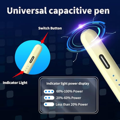 Stylus Pen Android for Samsung Galaxy Tab A11+/A11/A9/A9Plus/A8/A8plus/A7/A7lite Push-Button Switch, Accurate Writing, +2Nibs&Long Battery Life(NW Yellow) - color: NW Yellow