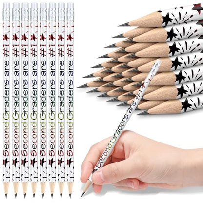 Tenceur 48 Pcs 2nd Graders Pencils Bulk Motivational Pencils with Erasers Inspirational Pencil with Back to School Supplies for Kids Student Teacher Classroom Reward - style: 2nd Graders