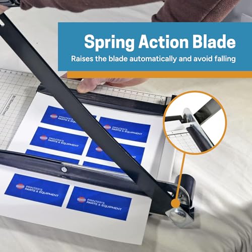 Printfinish Guillotine Paper Cutter - 12" Heavy Duty Paper Cutter with Scoring Board - Paper Slicer with Adjustable Positioning Ruler - Perfect Paper Trimmer and Cardstock Cutter for Office - size: 12 inches