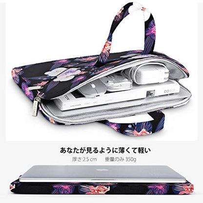 Hseok Laptop Shoulder Bag 13 13.3 14 Inch Case Compatible with MacBook Pro/Neo 14" M5/M4/M3/M2/M1,Mac Air/pro/Neo 13" and Most 13 13.3 14 Notebooks,Spill-Resistant Briefcase,Jellyfish Flower - color: Jellyfish Flower, size: 13-13.5 inch