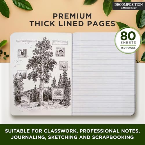 Decomposition California Poppies College Ruled Composition Notebook - 9.75 x 7.5 Journal with 160 Lined Pages - Cute Notebooks for School Supplies, Home & Office - 100% Recycled Paper - Made in USA - color: California Poppies
