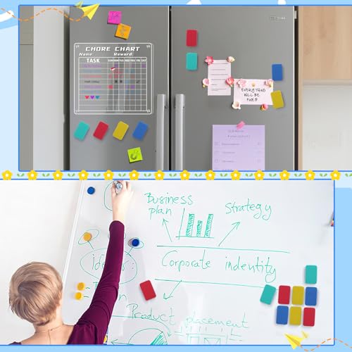 24Pcs Strong Magnetic Dry Erase Eraser, Classroom Must Haves, Rectangle | 4 Color Mini Whiteboard Eraser, Classroom Essentials for Kindergarten, Prek, Elementary, Office - style: Rectangle