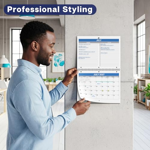Dunwell 2026-2027 Calendar for 3 Ring Binder - 8.5x11, Jul. 2026 to Dec. 2027, 18 Months Desk Calendar with Premium Paper, 3-Hole Calendar for Office, School, 8.5" x 11" Planner Hanging on Wall