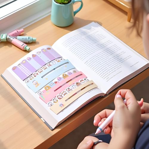 600 Pcs Self-Stick Index Tabs Sticky Note Tabs Cartoon Page Flags Cute Animals Bookmarks Mini Sticky Note Paper Page Markers Stickers for Students Books File，Notebook Office and School Supplies