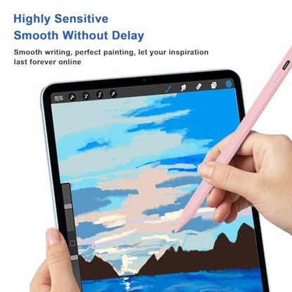 Stylus Pens for Touch Screens Power-Display Tablet Pen POM Tip Magnetic Digital Touch Pen Compatible with iPhone/iPad/iPad Pro/Lenovo/Switch/Android Smartphone and Tablet Devices (Pink) - color: 2SS-Pink