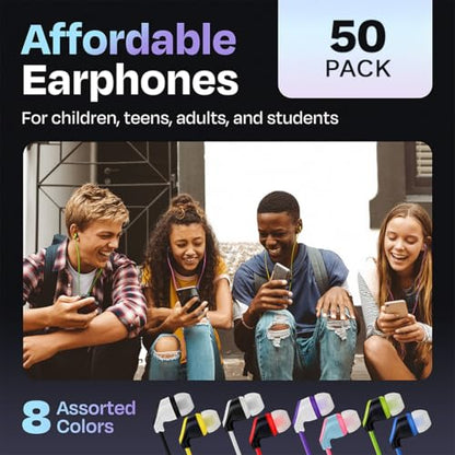 50 Pack Bulk USB C Headphones with Mic, Type C Wired Earbuds Noise Cancelling Earphones Compatible with iPhone 16/15 Pro Max Plus, iPad Pro, Galaxy S23/S22/S21/Ultra, Pixel 8/7/6, Kindle Fire Max 11