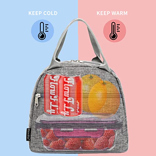 FlowFly Insulated Lunch Cooler Bag - Tote Bag Organizer for Women/Men, Heather Grey - color: Gray