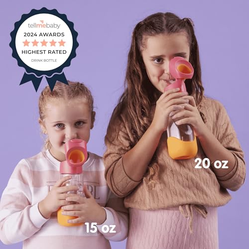 b.box Kids Water Bottle – Tritan Toddler Drink Bottle with Straw for School, Daycare, Travel w/ Easy-Grip Triangular Design, Leak Proof Lid & Handle, BPA Free, Dishwasher Safe (Passion Splash) - color: Purple, size: 15 Ounces