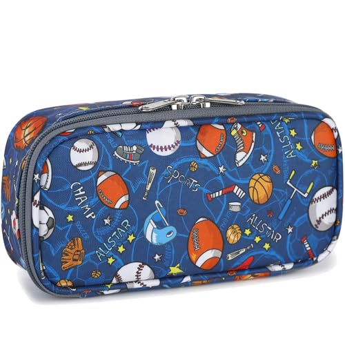 FlowFly Large Capacity Pencil Case for Kids, Boys & Girls – Zippered Multi-Functional Pen Pouch, Soft & Portable Pencil Bag for School, Teens, Students, Football - color: Football