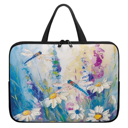 Computer Shoulder Bags for Laptops Laptop Briefcases Casual Business Briefcase - color: Daisy Dragonfly, size: 13inch