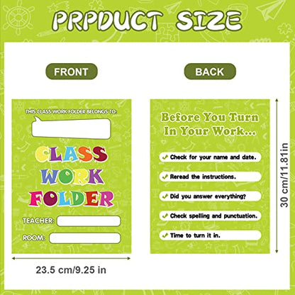 Outus 24 Pcs Students Classwork Pocket Folders Bulk Portfolio Take Home Folders Gifts for Classroom Home Office Students Teachers School Supplies - style: Classicl Style