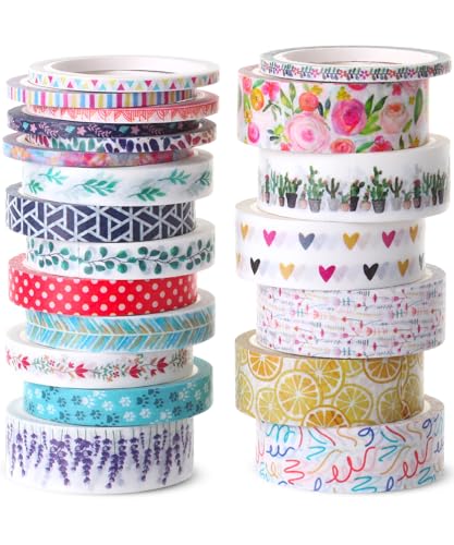 Mr. Pen- Washi Tape Set, 21 Rolls, Assorted Sizes, Floral | 5 Yards/Roll, Washi Tape for Scrapbook, Arts, Crafts, Journals and Planners - color: Floral, size: 0.1", 0.3", 0.6", 21 Rolls