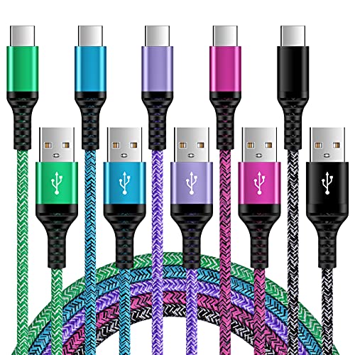 USB to C Cable Fast Charging for iPhone 17e 17 Pro Max Air 16e 16 Pro Max 16 Pro 15 Plus 15,3.1A USB Type C Cord Android Phone Charger 5Pack 6FT for Samsung Galaxy S26 A17 S25 S24 A56 A36 A16 A35 A15 - size: 6FT