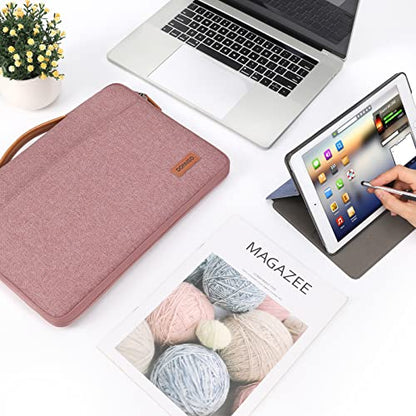 DOMISO 14 inch Laptop Case Sleeve Protective Cover Compatible with 15 inch MacBook Air M4 M3 M2,MacBook Pro,14-15 inch HP Dell ASUS Lenovo Chromebook,Waterproof Computer Cases Bag with Handle,Pink - color: Pink, size: 15" for Macbook Air