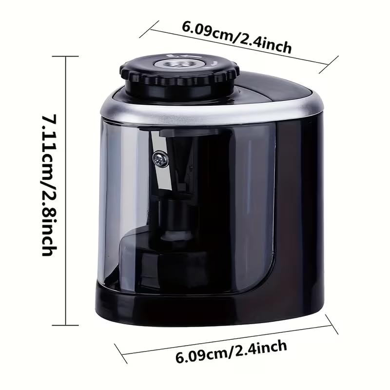 Electric Pencil Sharpener, Single Hole Automatic Sharpener for Standard Pencils, Portable Battery Operated (2 AA Not Included) for Kids School Office Home Art
