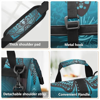 MNSRUU Insulated Lunch Bags Women Men, Skull Butterfly Portable Reusable Thermal Meal Tote Cooler Bag Organizer, Adjustable Shoulder Strap, Handle - color: Butterfly 137