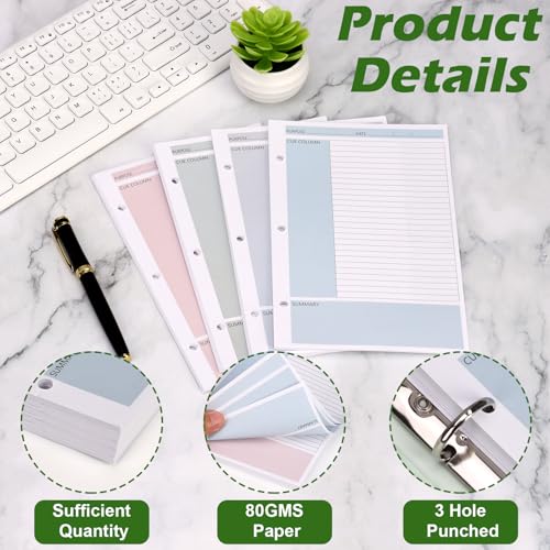 200 Sheet Half Letter Cornell Notes Loose Leaf Paper for 3 Ring Mini Binder 5.5" x 8.5" Lined Paper 9/32" Spacing Cornell Notebook Refills Taking System Filler Paper Bulk for School Office 80gsm - size: Half Letter-3 Ring
