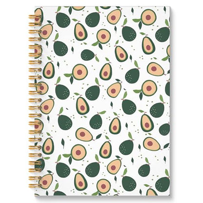 Avocado Fruit Spiral Notebook Journal, Avocado Gifts for Women, Fruit Lover Gifts, Cute Avocados Fruits Botanical Hardcover Notebook Journal, 5.5x8.3 Inch - color: Avocado