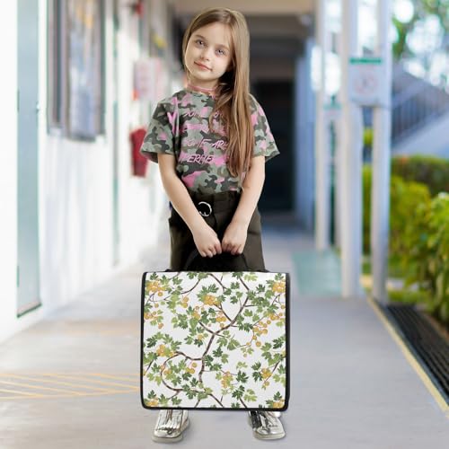 3 Ring Zipper Binder Green Leaves Tree Branch Binders Bag with Shoulder Strap 500 Sheets Paper Organizer Trapper Keeper Documents Storage File Folder for School Office - color: A851