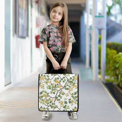 3 Ring Zipper Binder Green Leaves Tree Branch Binders Bag with Shoulder Strap 500 Sheets Paper Organizer Trapper Keeper Documents Storage File Folder for School Office - color: A851