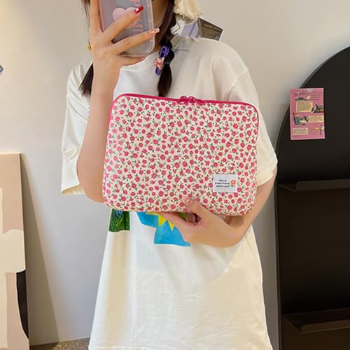 Laptop Bag for 13 14 Inch Notebook, Water-Resistant Briefcase Style Carry Case with Soft Padded Protection, Shockproof Zippered Computer Sleeve for Mac-Book Air/Pro, Business & Travel - color: Pink Flower