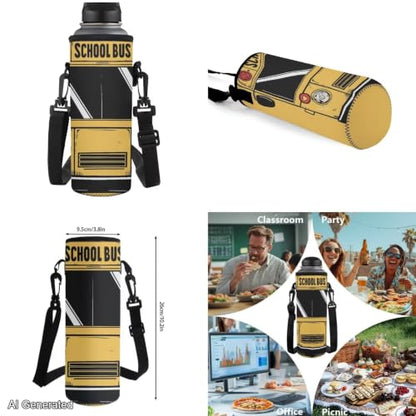 School Bus Backpack for Boys Girls Backpack with Lunch Box Water Bottle Pouch and Cute Pencil Case 4PCS Set Bookbag with Front Pocket for School 17 in Large Elementary Middle High School Bag - color: School Bus