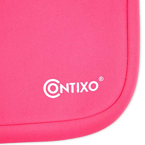 Contixo 7" Tablet Sleeve Bag - Fits 7-8" Kids Tablets, Protective Neoprene Cover with Accessory Pocket, Durable and Lightweight (Pink) - color: Pink