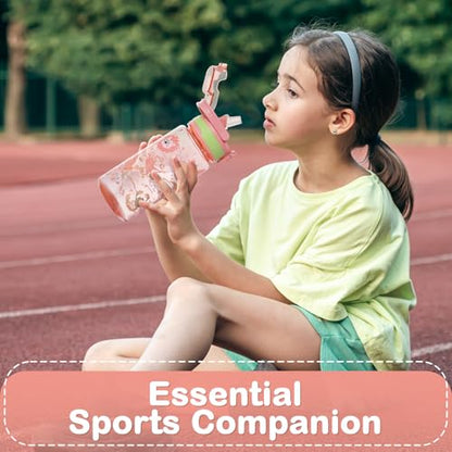 Kids Water Bottle for School, 20 Oz Plastic Straw Water Bottle with Silicone Spout and Leakproof Cover, Dishwasher Safe (Zodiac Signs) - color: Zodiac Signs, size: 20 Ounces