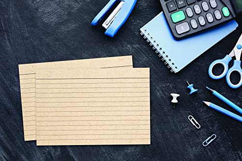 Home Advantage Double Sided Ruled Kraft Tan Index Cards, File Note Cards (4-x-6)