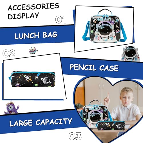 Meetbelify Kids Rolling Backpack with Wheels for Boys Rolling Backpacks with Lunch Box for Elementary School Students 3 in 1 Travel Luggage Suitcase for Boys Age 8-10 - color: Boy 02