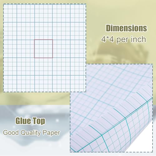 Ctosree 24 Pack Graph Paper Pads 8.5" x 11", 4x4 Quad Ruled, 50 Sheets/100 Pages Back to School Graph Paper for Engineer Architect Designer Mathematician Draftsman - color: blue