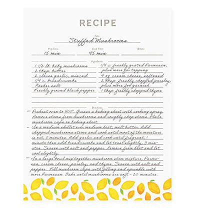 Jot & Mark 8.5"" x 11"" Sturdy 3 Ring Recipe Binder with Spill-Proof Clear | 50 Recipe Cards + 25 Sleeve Protectors + 5 Full-Page Sleeves + 6 Divider Tabs | 8.5x11 3-Ring - color: Lemon Twist, size: 8.5" x 11"