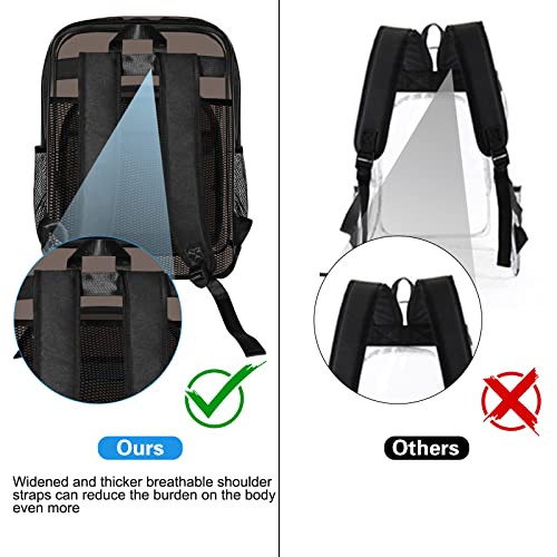 Clear Backpack,Sturdy Shape Heavy Duty Large Clear Backpack - color: A-black