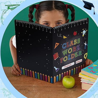 Yeaqee 32 Pcs Classwork Folders Homework Folders for Students Classwork Pocket Folder Portfolio Folder Homework Organizer for Classroom School Teachers Gifts Educational Supplies(Blackboard) - style: Blackboard