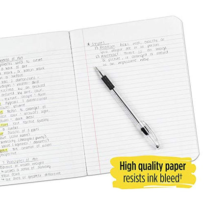 Five Star Composition Notebook, College Ruled Comp Book, Writing Journal, Lined Paper, Home School Supplies for College Students & K-12, 100 Sheets, 9-1/2" x 7-1/2", Yellow (09120AC6) - color: Yellow