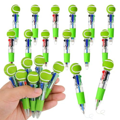 Tennis Party Favors Tennis Pens Mini Multicolor Pen in One Cute Fun 4-in-1 Pens Bulk Cool Ballpoint Pen for Birthday Gifts Teacher Supplies (Tennis, 12) - style: Tennis