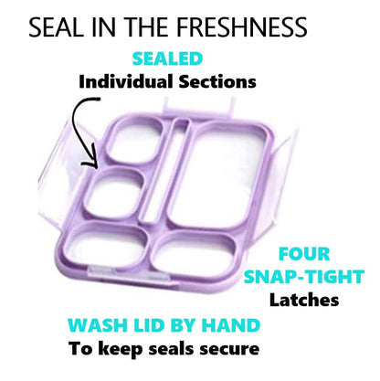 kinsho Bento Box Lunch Boxes and Snack Containers, Value Pack for Kids Girls Boys | Leakproof Portion Boxes for School Pre-School Toddler Daycare Travel, BPA Free | Set of 4, Pink Purple - color: Pink Purple Large + MINI 4 Pack