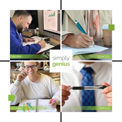 Simply Genius 100-Piece Retractable Ballpoint Pen Set - Bulk Pens for School & Office Supply - Black Ink Writing Instruments - Retractable Design with Ergonomic Grip - Pack of 100, Blue, 1.0 mm - color: Blue